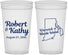 Personalized Wedding 32 oz Stadium Cups - Rhode Island | 138