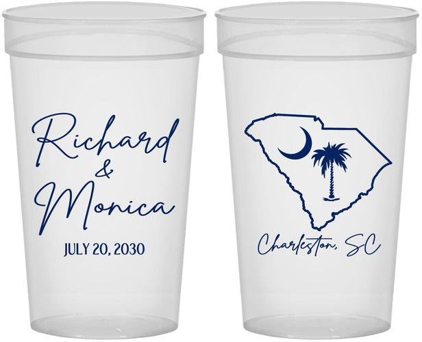 Personalized Wedding 32 oz Stadium Cups - South Carolina | 139