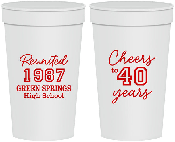 Personalized Class Reunion 32 oz Stadium Cups - Class Of 1987 40 Year | 140003