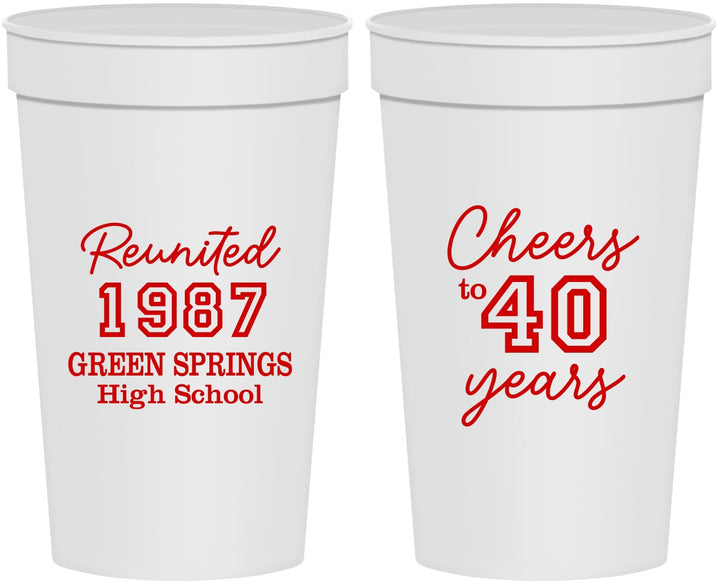 Personalized Class Reunion 32 oz Stadium Cups - Class Of 1987 40 Year | 140003