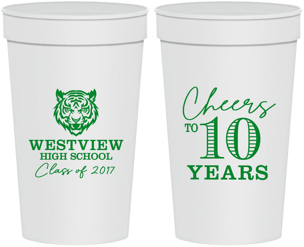 Personalized Class Reunion 32 oz Stadium Cups - Class Of 2017 10 Year | 140005