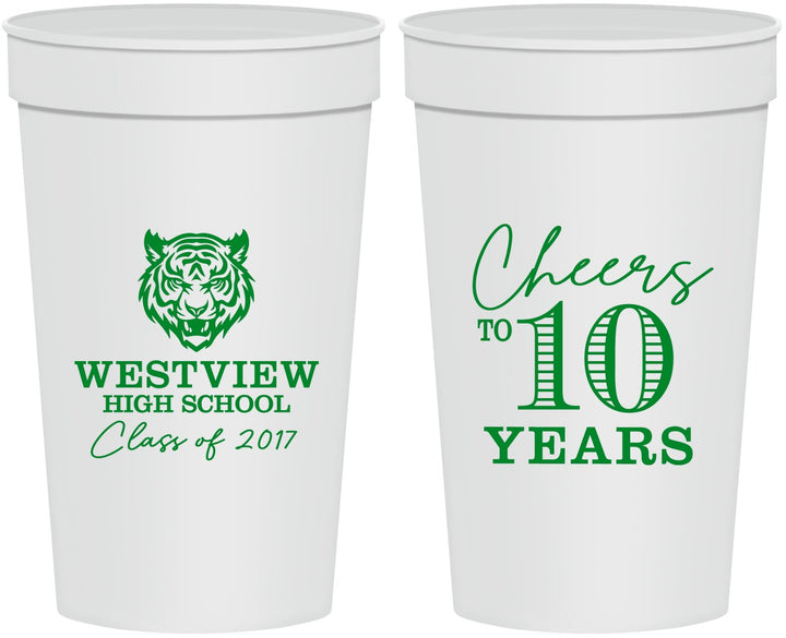Personalized Class Reunion 32 oz Stadium Cups - Class Of 2017 10 Year | 140005