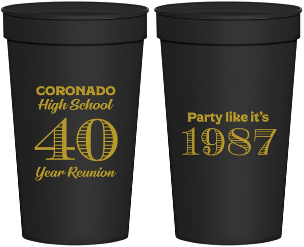 Personalized Class Reunion 32 oz Stadium Cups - Class Of 1987 40 Year | 140008