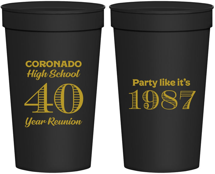 Personalized Class Reunion 32 oz Stadium Cups - Class Of 1987 40 Year | 140008