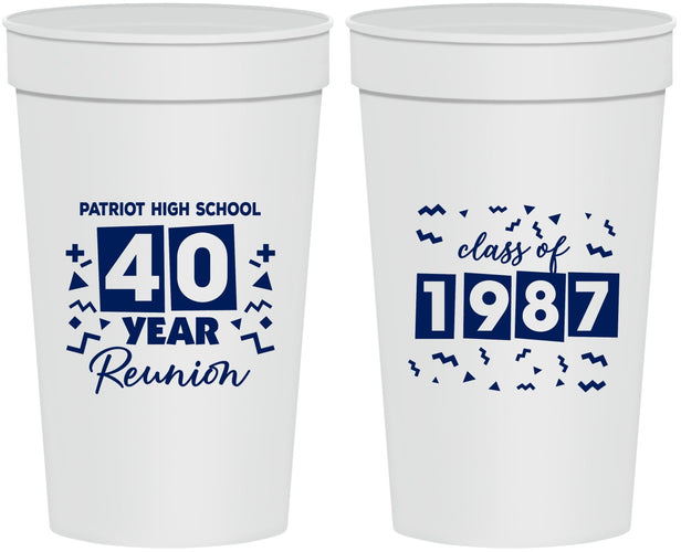 Personalized Class Reunion 32 oz Stadium Cups - Class Of 1987 40 Year | 140018
