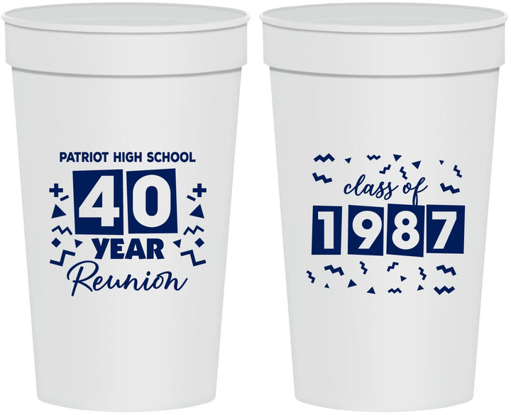 Personalized Class Reunion 32 oz Stadium Cups - Class Of 1987 40 Year | 140018