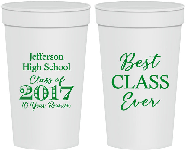Personalized Class Reunion 32 oz Stadium Cups - Class Of 2017 10 Year | 140025