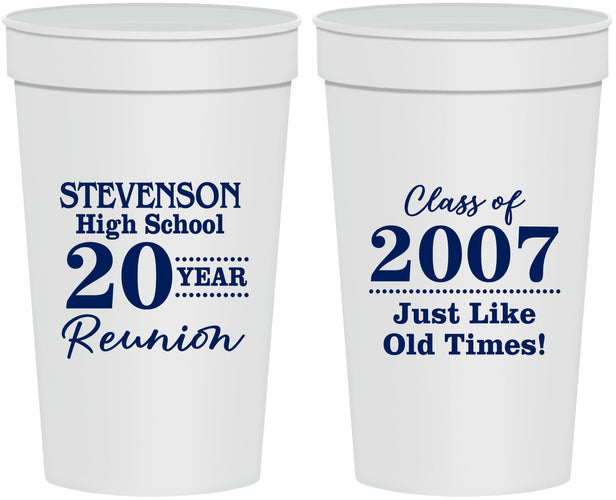 Personalized Class Reunion 32 oz Stadium Cups - Class Of 2007 20 Year | 140026
