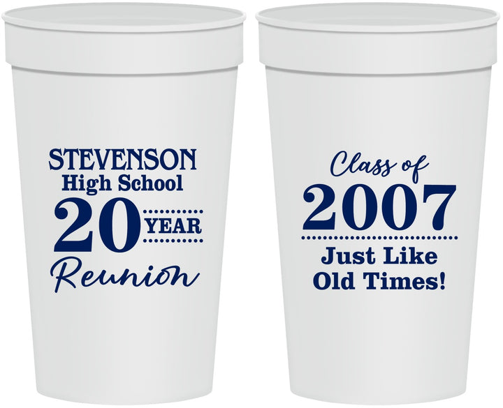 Personalized Class Reunion 32 oz Stadium Cups - Class Of 2007 20 Year | 140026