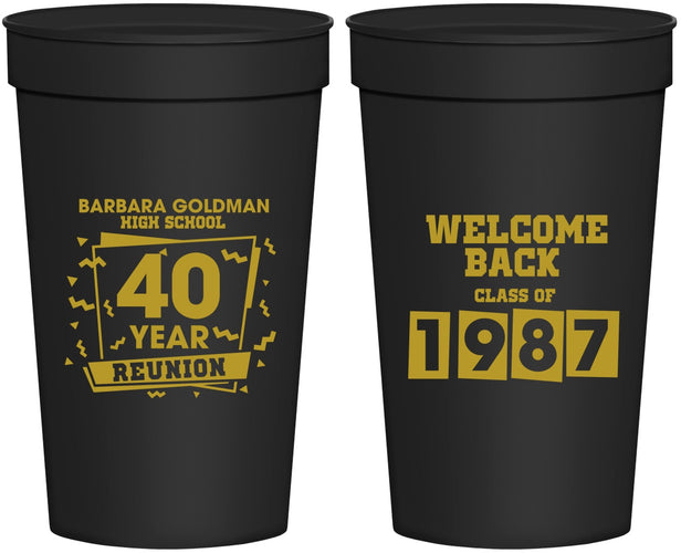 Personalized Class Reunion 32 oz Stadium Cups - Class Of 1987 40 Year | 140028