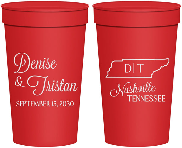 Personalized Wedding 32 oz Stadium Cups - Tennessee | 141
