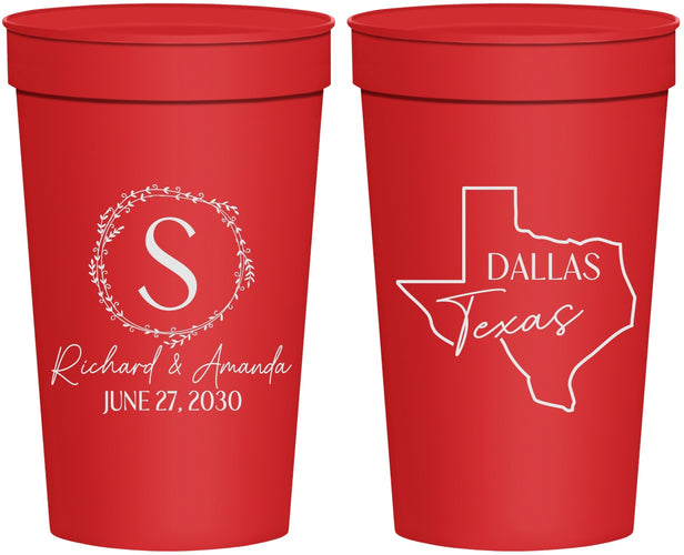 Personalized Wedding 32 oz Stadium Cups - Texas | 142