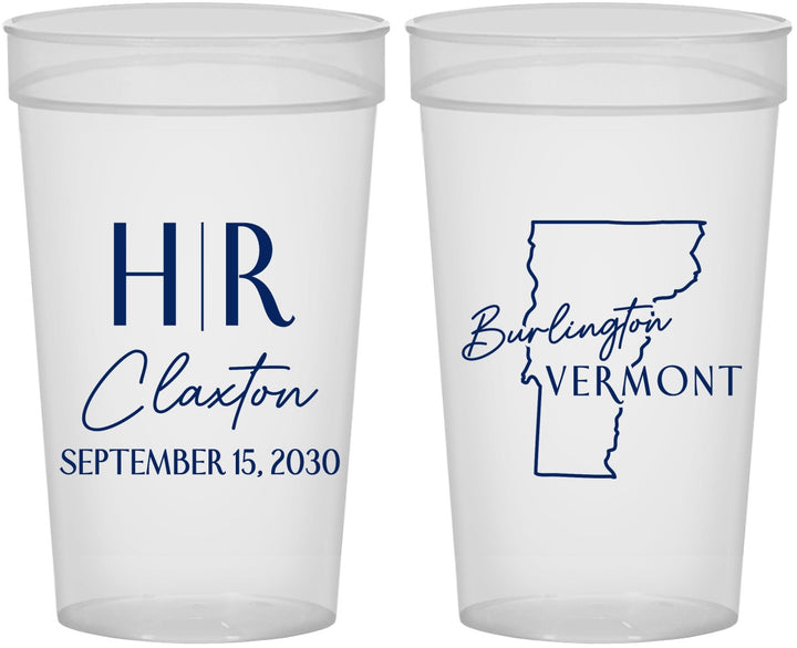 Personalized Wedding 32 oz Stadium Cups - Vermont | 144