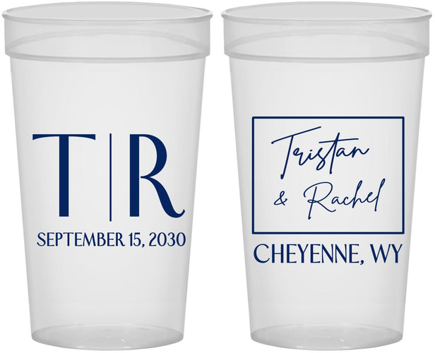 Personalized Wedding 32 oz Stadium Cups - Wyoming | 149