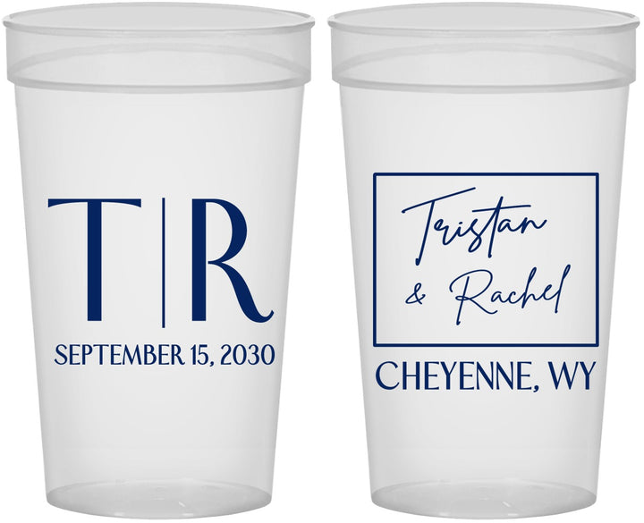 Personalized Wedding 32 oz Stadium Cups - Wyoming | 149
