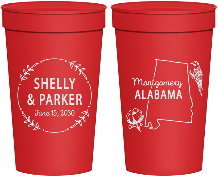 Personalized Wedding 32 oz Stadium Cups - Alabama | 150