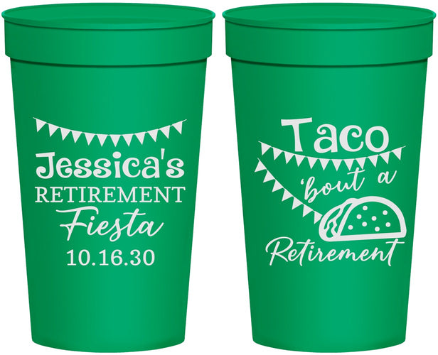 Personalized Retirement 32 oz Stadium Cups - Taco Bout A Retirement | 150002