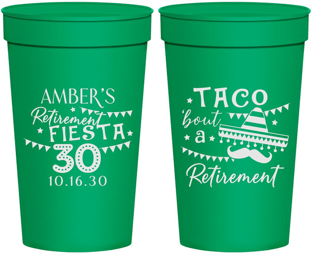 Personalized Retirement 32 oz Stadium Cups - Taco Bout A Retirement | 150003
