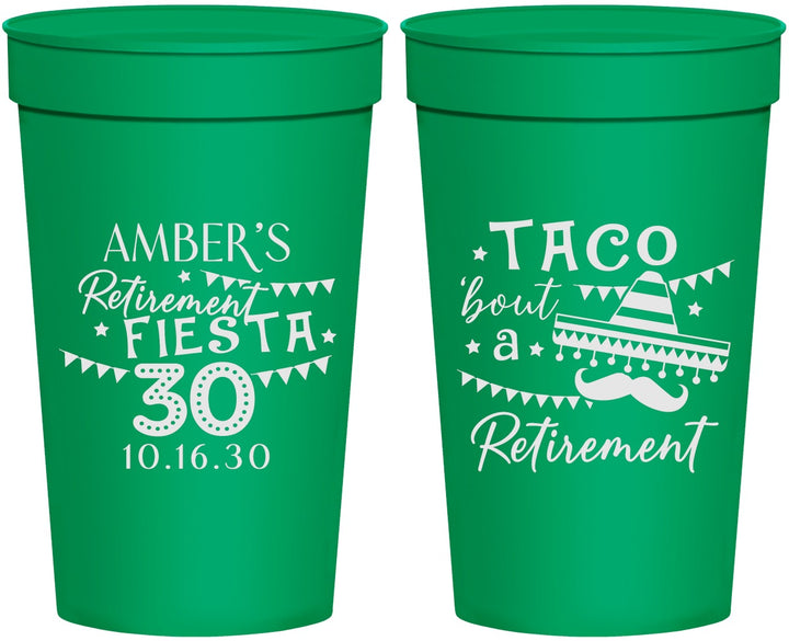 Personalized Retirement 32 oz Stadium Cups - Taco Bout A Retirement | 150003