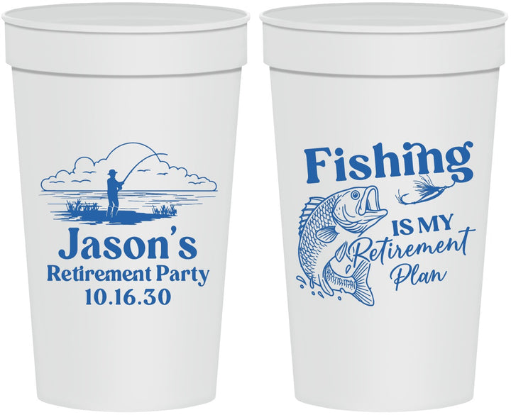 Personalized Retirement 32 oz Stadium Cups - Fishing | 150009