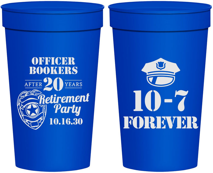 Personalized Retirement 32 oz Stadium Cups - Police Officer | 150012