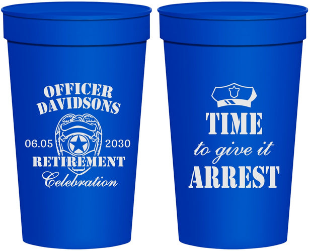 Personalized Retirement 32 oz Stadium Cups - Police Officer | 150014
