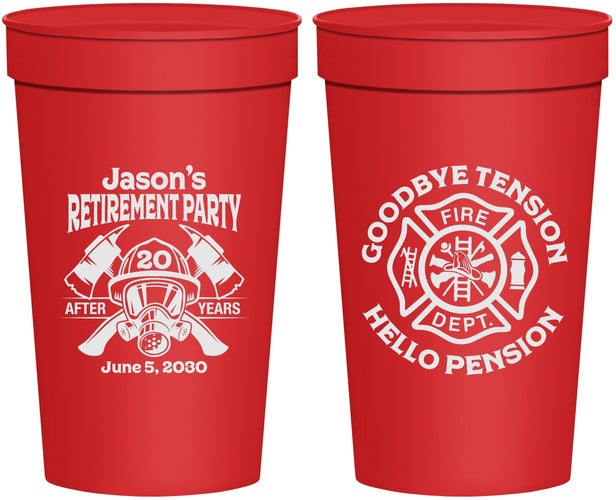 Personalized Retirement 32 oz Stadium Cups - Firefighter | 150015