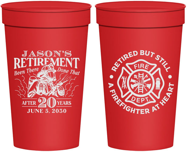 Personalized Retirement 32 oz Stadium Cups - Firefighter | 150016