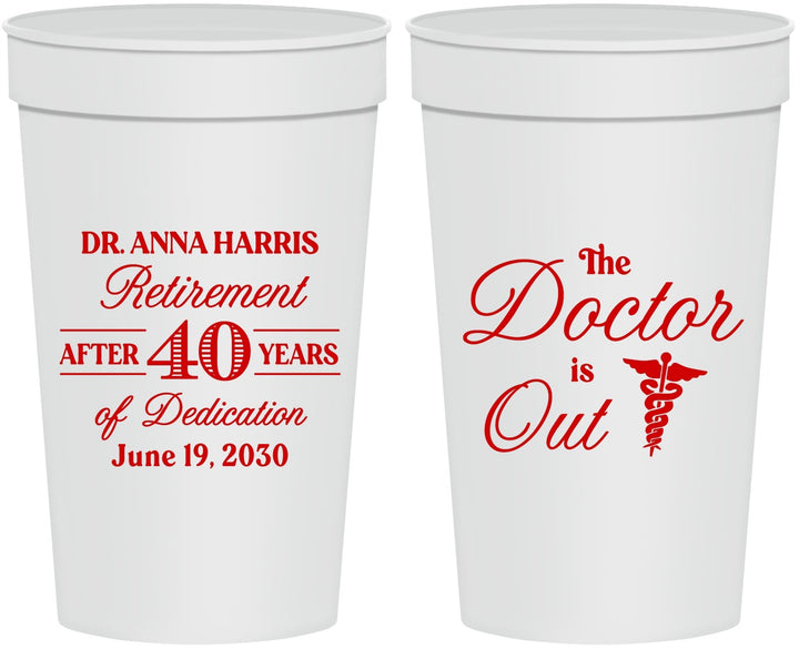 Personalized Retirement 32 oz Stadium Cups - Doctor | 150017