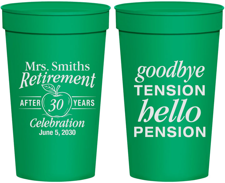 Personalized Retirement 32 oz Stadium Cups - Teacher | 150020