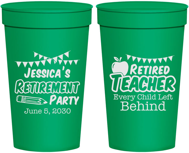 Personalized Retirement 32 oz Stadium Cups - Teacher | 150021