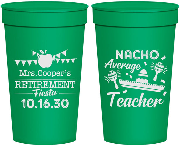Personalized Retirement 32 oz Stadium Cups - Nacho Average Teacher | 150023