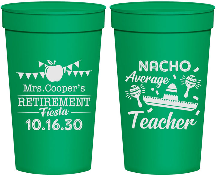 Personalized Retirement 32 oz Stadium Cups - Nacho Average Teacher | 150023