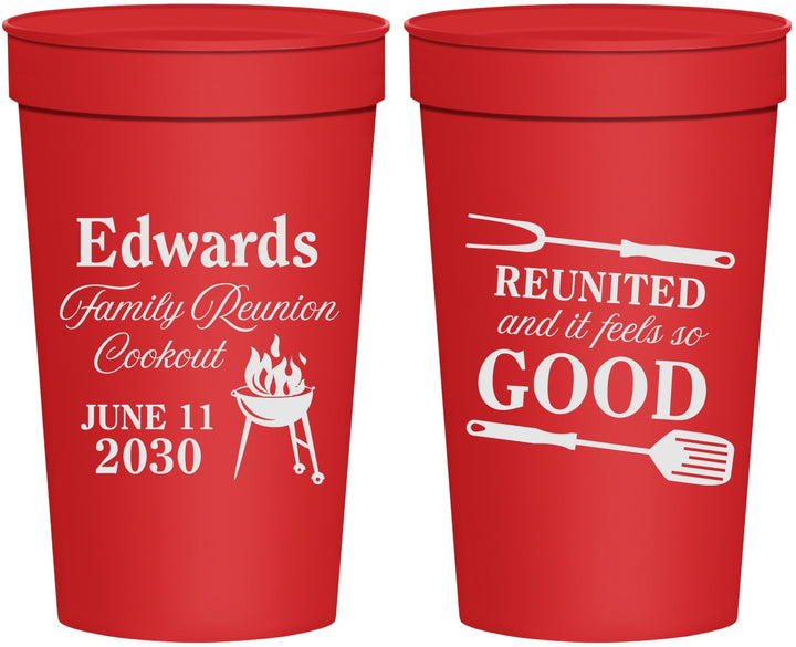 Personalized Family Reunion 32 oz Stadium Cups - Bbq Reunited | 160001