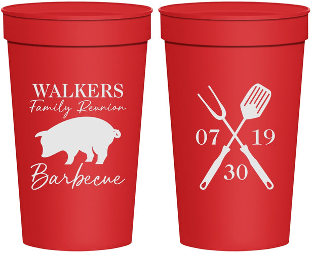 Personalized Family Reunion 32 oz Stadium Cups - Bbq Barbeque | 160003