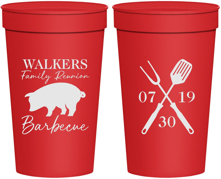 Personalized Family Reunion 32 oz Stadium Cups - Bbq Barbeque | 160003