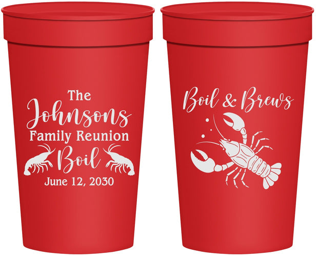 Personalized Family Reunion 32 oz Stadium Cups - Crawfish Boil | 160005