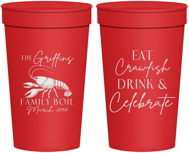 Personalized Family Reunion 32 oz Stadium Cups - Crawfish Boil | 160007