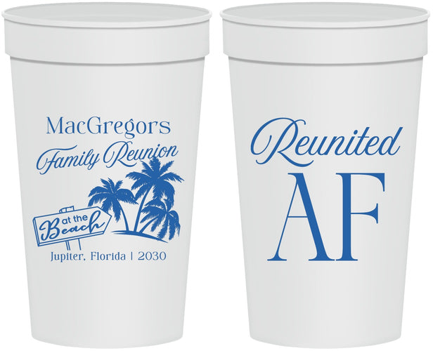 Personalized Family Reunion 32 oz Stadium Cups - Beach Reunited Af | 160012