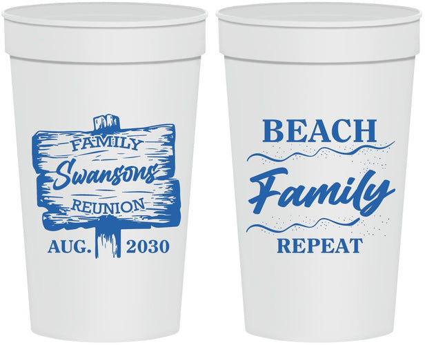 Personalized Family Reunion 32 oz Stadium Cups - Beach Family Repeat | 160013