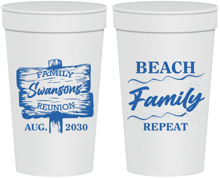 Personalized Family Reunion 32 oz Stadium Cups - Beach Family Repeat | 160013