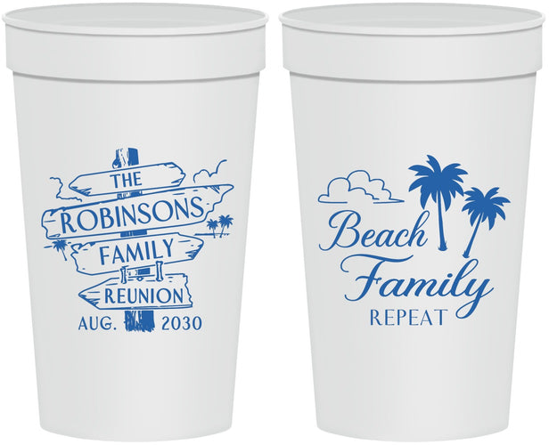 Personalized Family Reunion 32 oz Stadium Cups - Beach Family Repeat | 160014