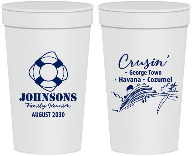 Personalized Family Reunion 32 oz Stadium Cups - Cruise Crusin | 160025