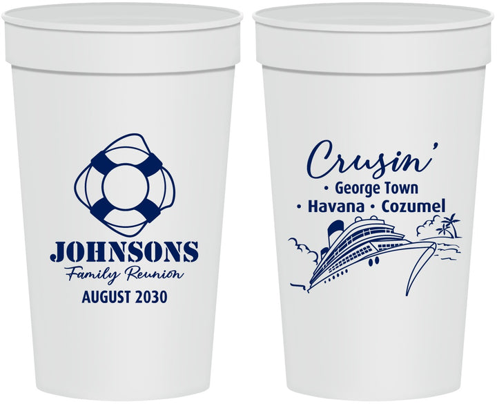 Personalized Family Reunion 32 oz Stadium Cups - Cruise Crusin | 160025