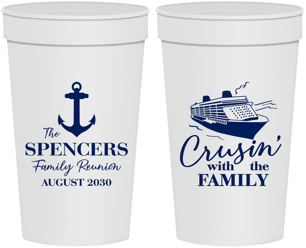 Personalized Family Reunion 32 oz Stadium Cups - Cruise Crusin | 160026
