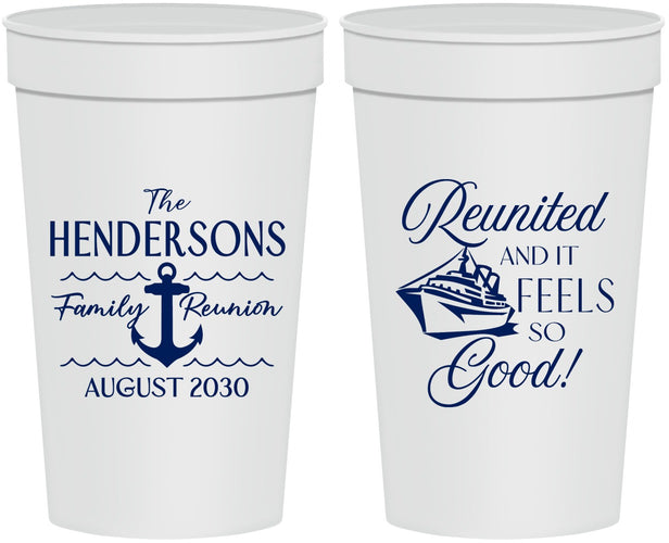 Personalized Family Reunion 32 oz Stadium Cups - Cruise Anchor | 160027