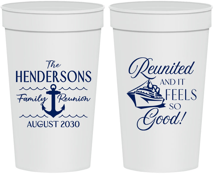 Personalized Family Reunion 32 oz Stadium Cups - Cruise Anchor | 160027