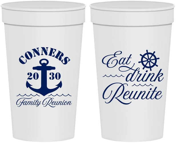Personalized Family Reunion 32 oz Stadium Cups - Cruise Anchor | 160028