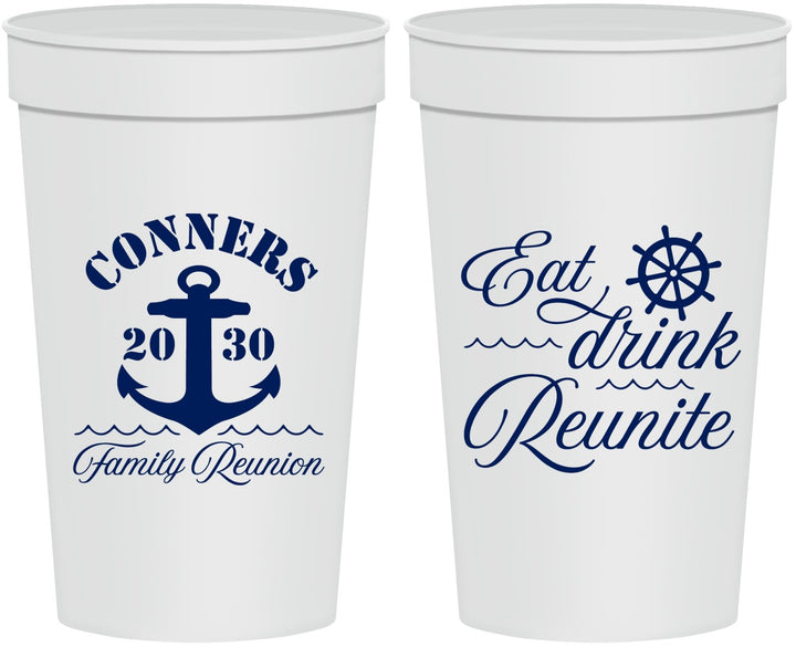 Personalized Family Reunion 32 oz Stadium Cups - Cruise Anchor | 160028
