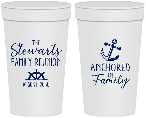 Personalized Family Reunion 32 oz Stadium Cups - Cruise Anchor | 160029
